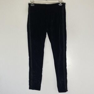 FC Jeans Skin Tight Jeans Womens 8 Black Velvet Skinny Side Zip Stretch